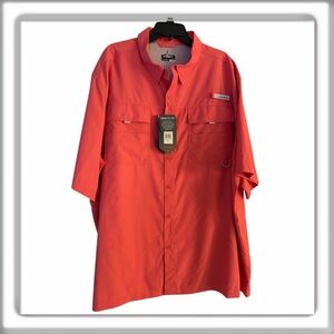 NWT HABIT River Gorge Short Sleeve Vented Fishing Shirt Coral Size 3X Outdoor